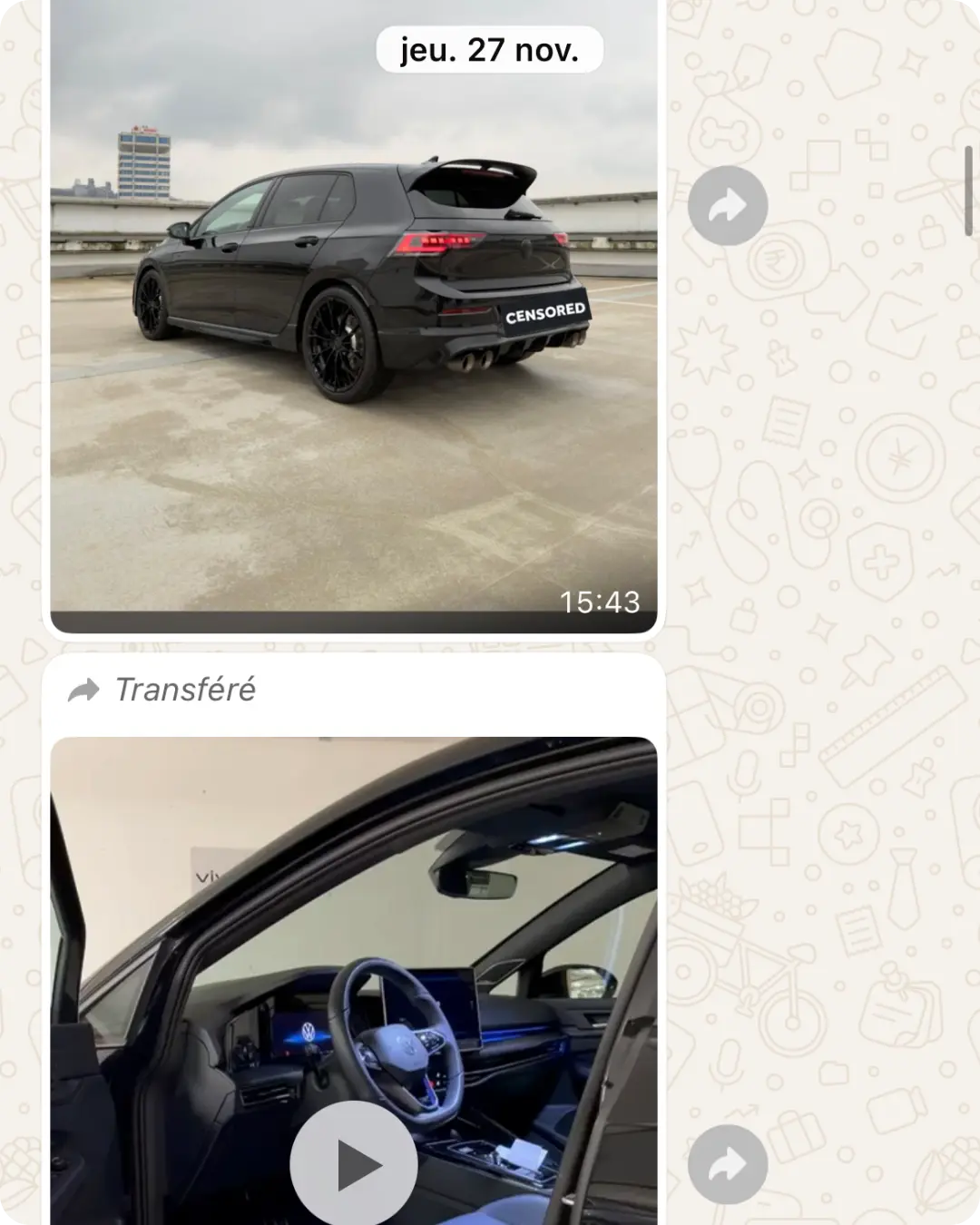 Capture d’une conversation WhatsApp partagée avec Nemesis