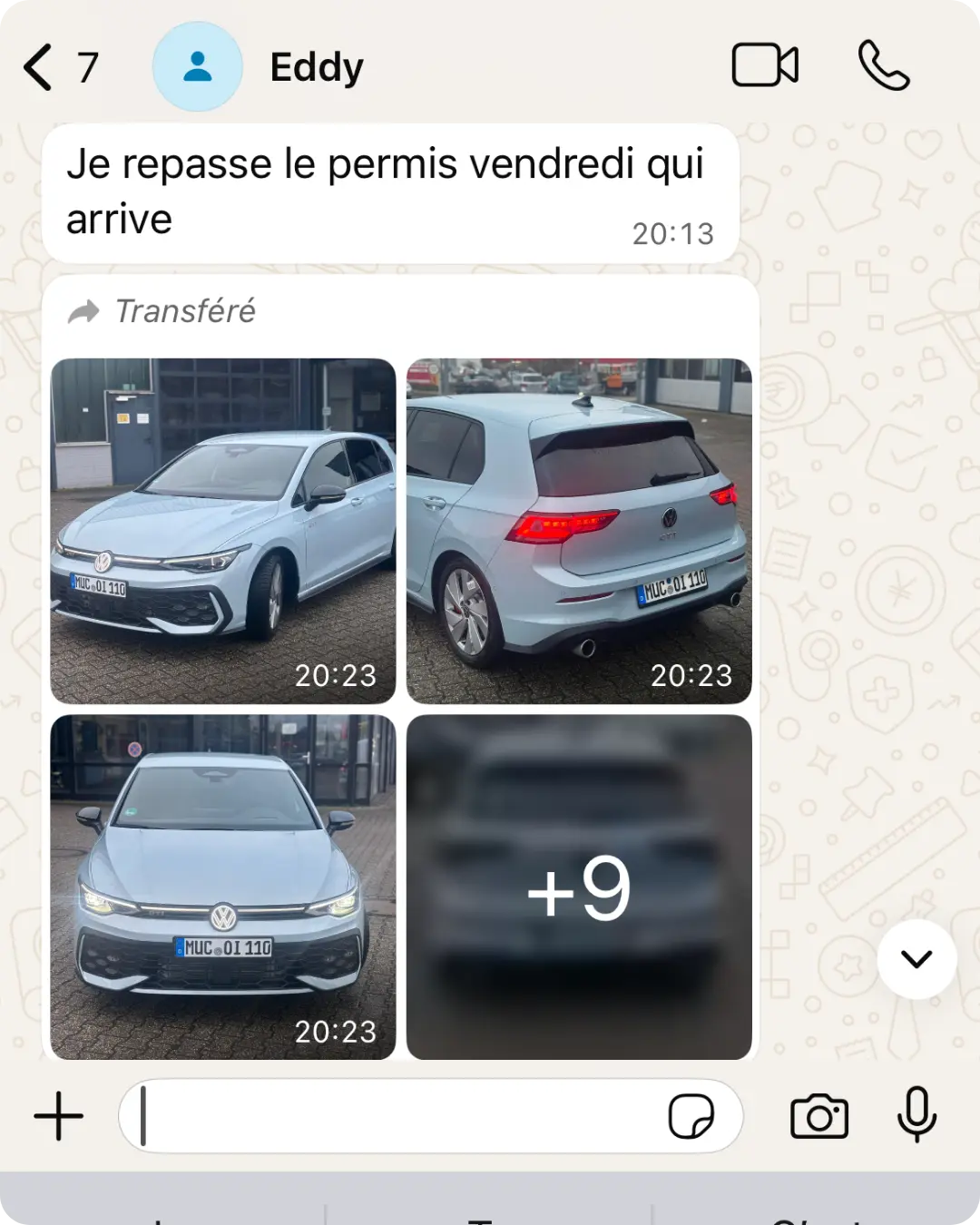 Capture d’une conversation WhatsApp partagée avec Nemesis