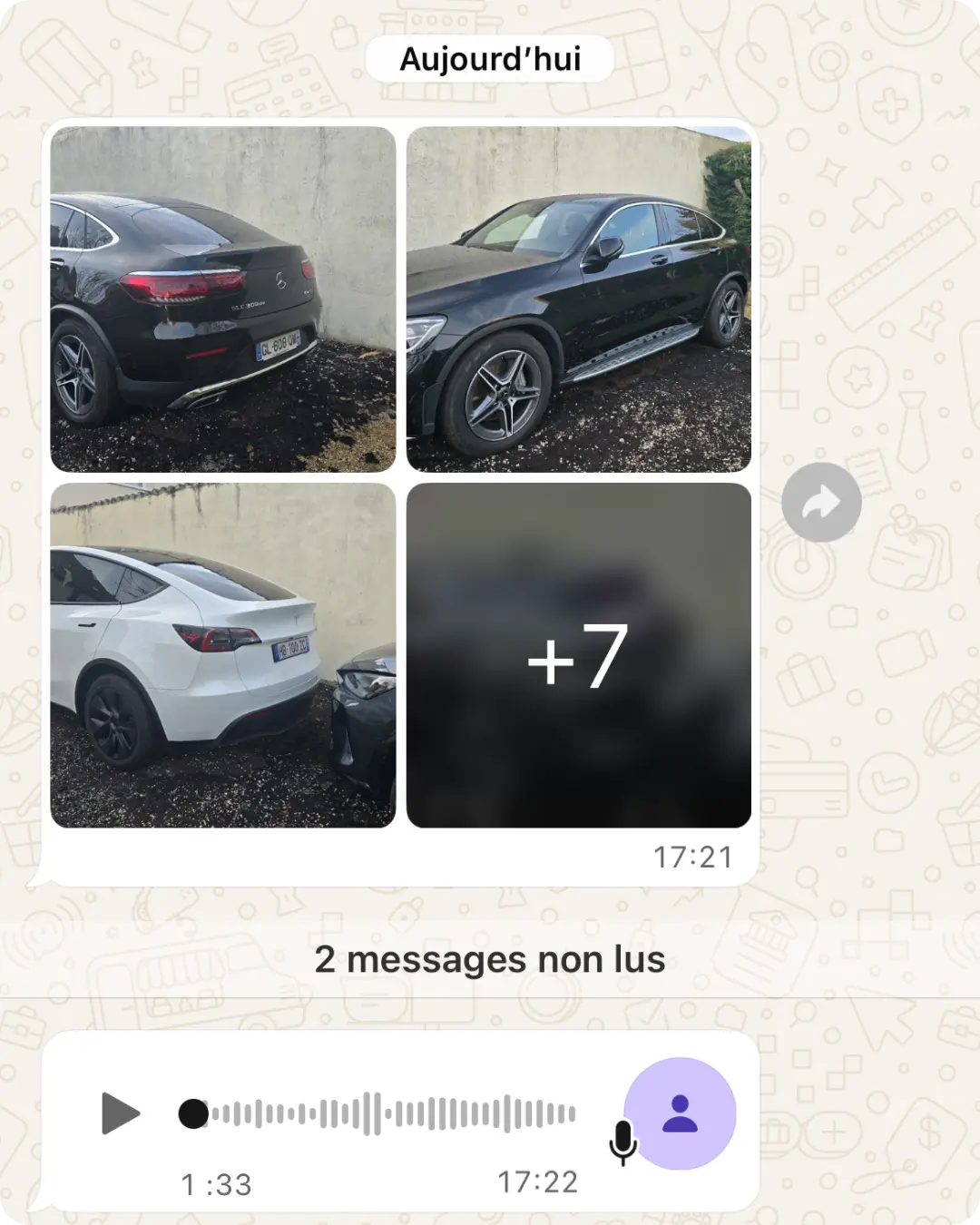 Capture d’une conversation WhatsApp partagée avec Nemesis
