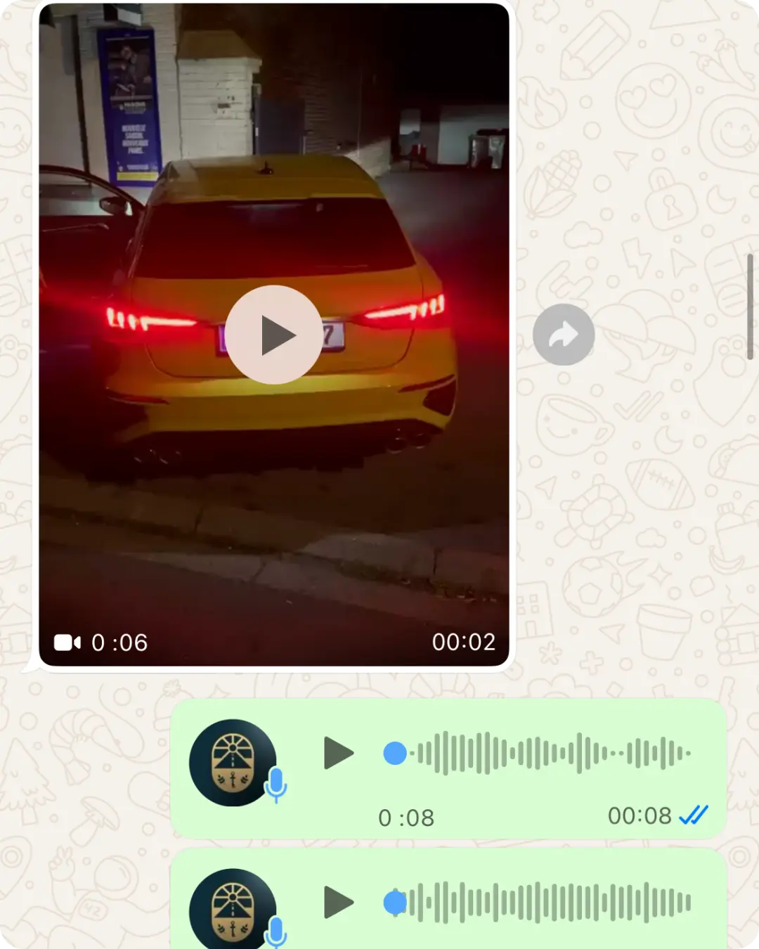 Capture d’une conversation WhatsApp partagée avec Nemesis